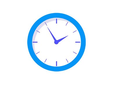 An illustration of a blue clock