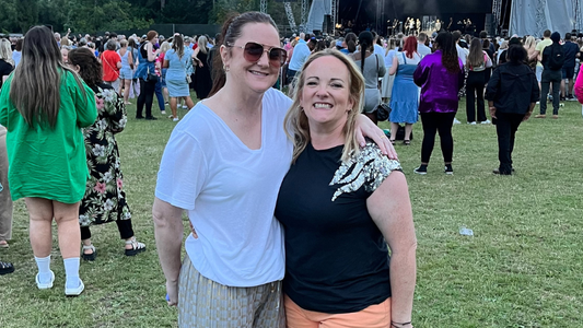 Helen and Kerrie at a festival