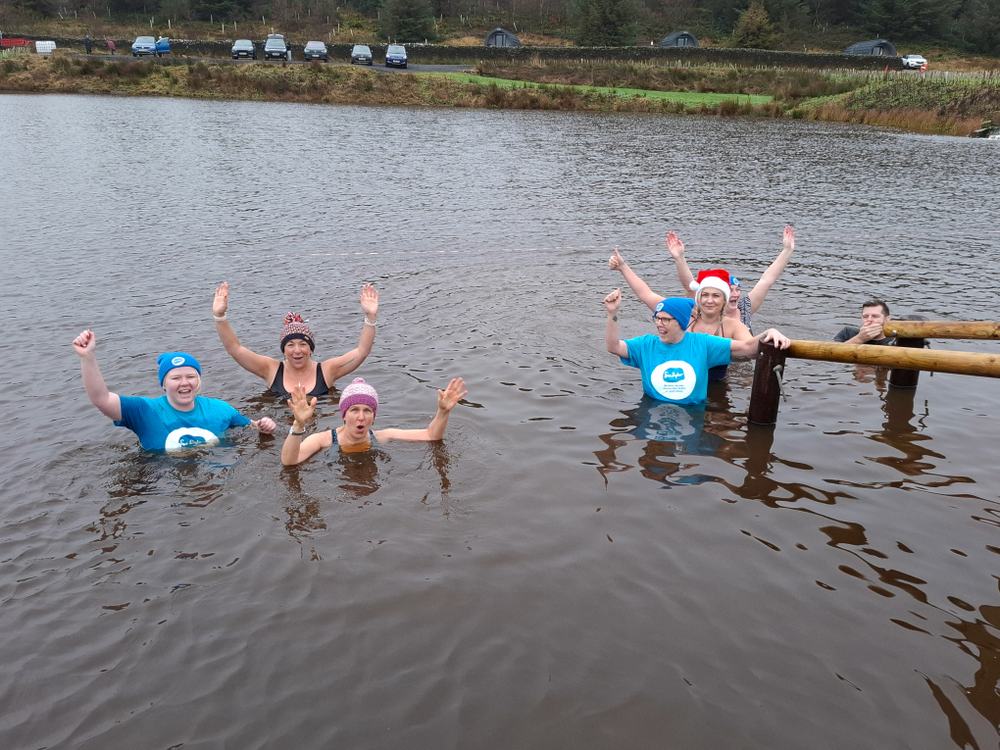 A group swimming the Big Dip Dales challenge 2025