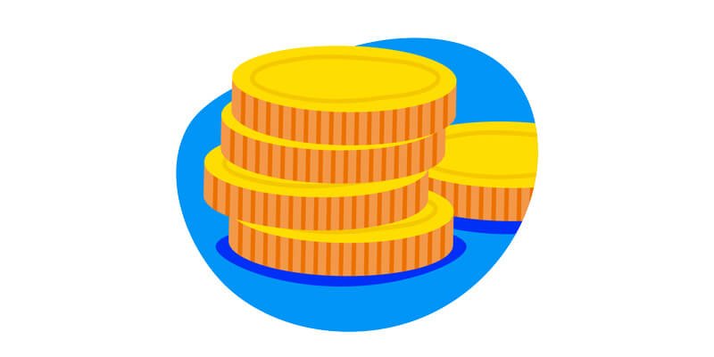 An illustration of four coins stacked on top of each other