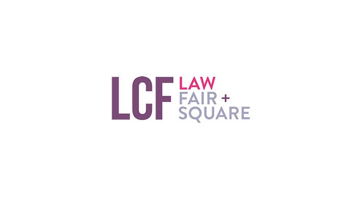 The LCF Law logo, with a by line saying 'Law Fair and Square'