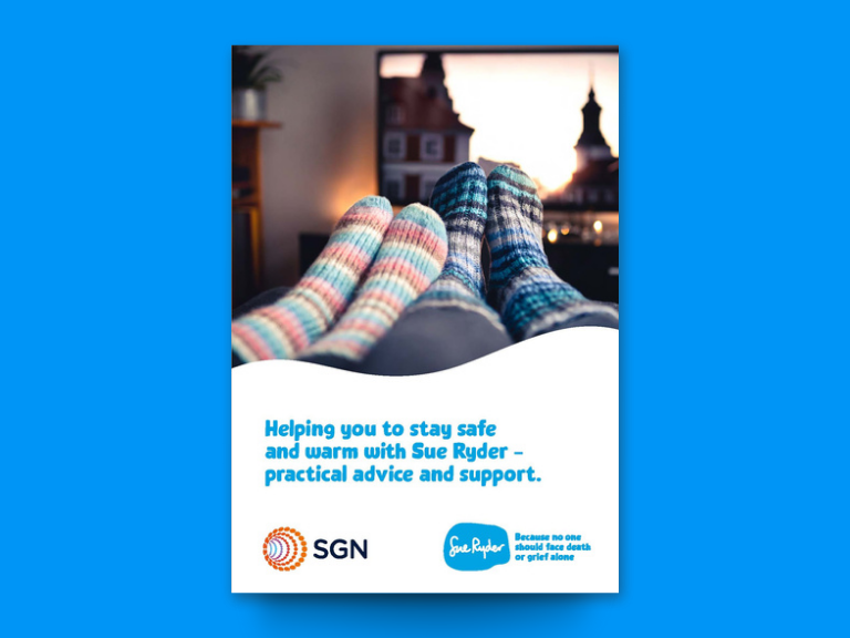 Safe and Warm PDF guide cover SGN and Sue Ryder partnership