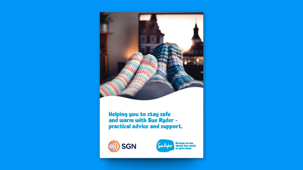 Safe and Warm PDF guide cover SGN and Sue Ryder partnership