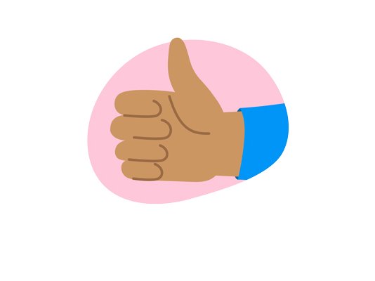 An illustration of a hand giving the thumbs up