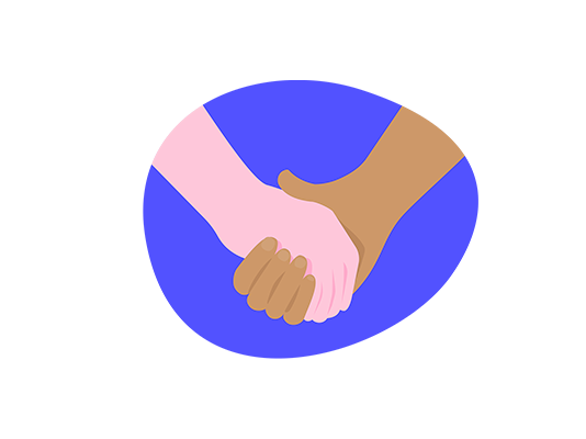 Ilustration of holding hands