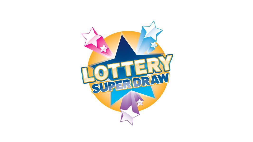 The Sue Ryder Lottery Super Draw logo, surrounded by stars